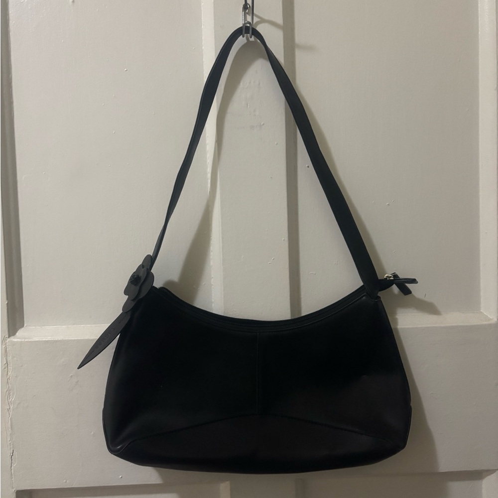 Faux Leather Black Shoulder Bag